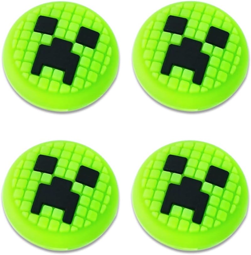 Sunmike Thumb Grips Caps for Nintendo Switch 1/ OLED/Lite, 4 Pcs Silicone Thumb Grip Caps for Nintendo Switch Joystick Cover Cute Accessories Joy con Thumb Grips - Green - Image 1